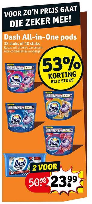 Kruidvat Dash All-in-one Pods aanbieding