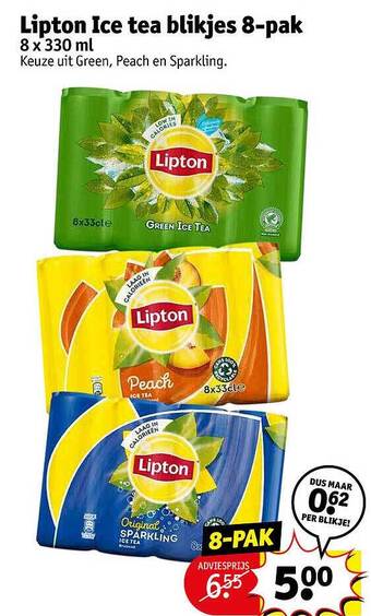 Kruidvat Lipton Ice Tea Blikjes 8-pak aanbieding