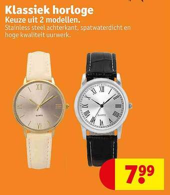 Kruidvat Klassiek Horloge aanbieding
