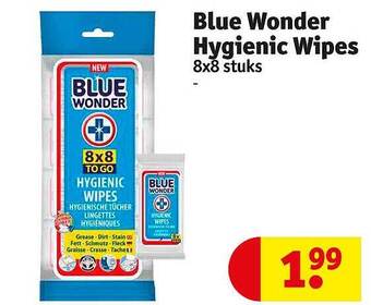 Kruidvat Blue Wonder Hygienic Wipes aanbieding