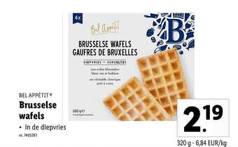 Lidl Bel Appétit Brusselse Wafels aanbieding