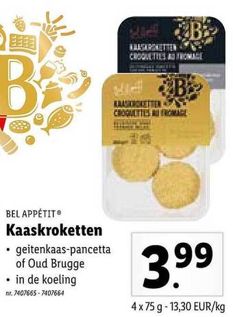 Lidl Bel Appétit Kaaskroketten aanbieding