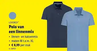 Lidl Livergy Polo Van Een Linnenmix aanbieding