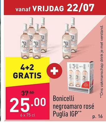 ALDI Bonicelli Negroamaro Rosé Puglia Igp aanbieding