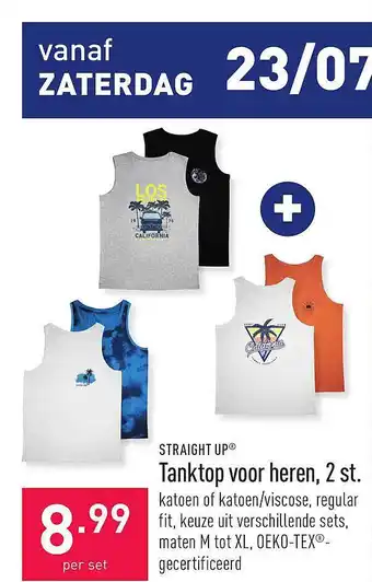 ALDI Straight Up Tanktop Voor Heren, 2 St. aanbieding