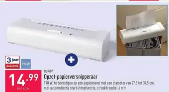 ALDI Quigg Opzet-papierversnipperaar aanbieding