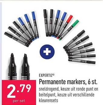 ALDI Expertiz Permanente Markers, 6 St. aanbieding