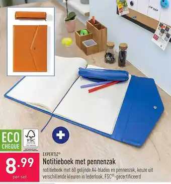 ALDI Expertiz Notitieboek Met Pennenzak aanbieding
