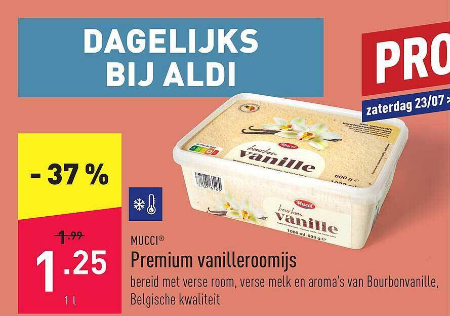 ALDI Mucci Premium Vanilleroomijs aanbieding