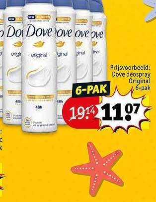 Kruidvat Dove Deospray Original 6-pak aanbieding