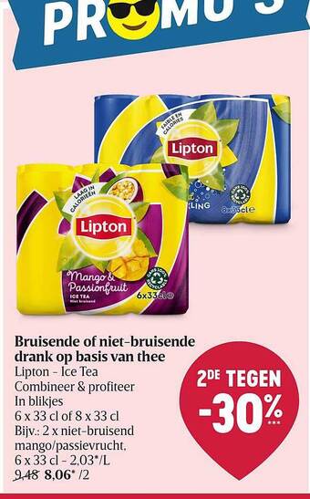 Delhaize Lipton Ice Tea Bruisende Of Niet-bruisende Drank Op Basis Van Thee aanbieding