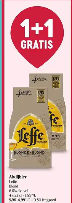 Delhaize Leffe Blond Abdijbier aanbieding