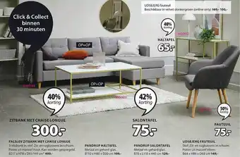Falslev Zitbank Met Chaise Longue, Pandrup Haltafel, Pandrup Salontafel, Udsbjerg Fauteuil