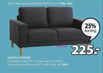 Jysk Egense Zitbank aanbieding
