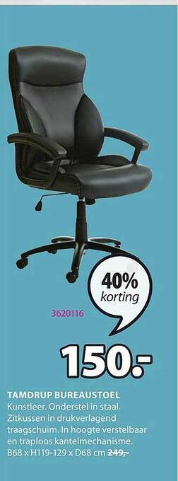 Jysk Tamdrup Bureaustoel aanbieding