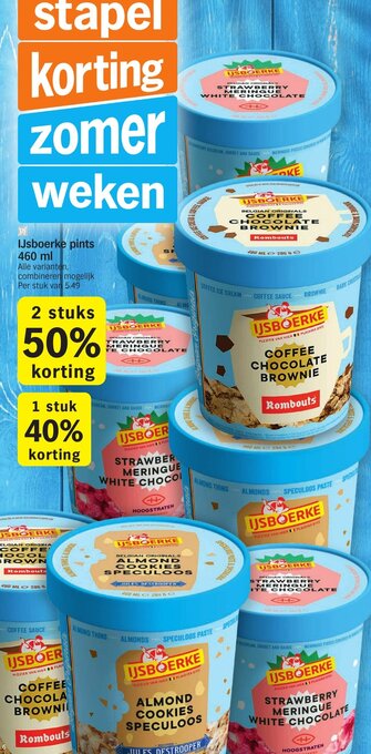 Albert Heijn Ijsboerke pints 460ml aanbieding