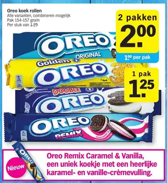 Albert Heijn Oreo koek rollen 154-157g per stuk aanbieding
