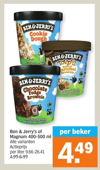 Albert Heijn Ben & jerry's of magnum 400-500ml aanbieding