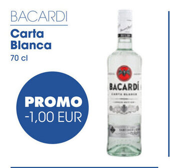 Prik en Tik Bacardi carta blanca 70cl aanbieding