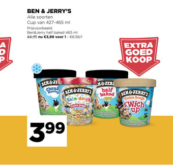 Jumbo Ben & jerry's 427-465ml aanbieding