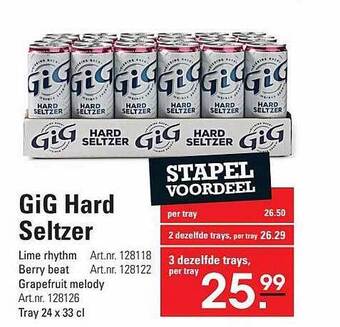 Sligro Gig Hard Seltzer aanbieding