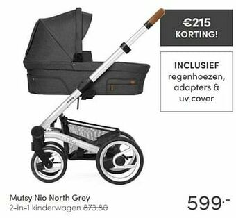 Baby & Tiener Mutsy nio north grey 2-in-1 kinderwagen aanbieding