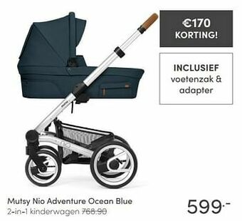 Baby & Tiener Mutsy nio adventure ocean blue 2-in-1 kinderwagen aanbieding