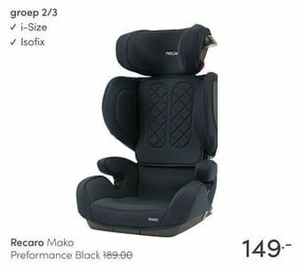 Baby & Tiener Recaro mako preformance black aanbieding