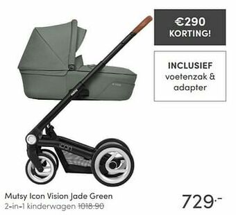 Baby & Tiener Mutsy icon vision jade green 2-in-1 kinderwagen aanbieding