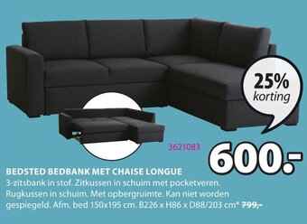 Jysk Bedsted Bedbank Met Chaise Longue aanbieding