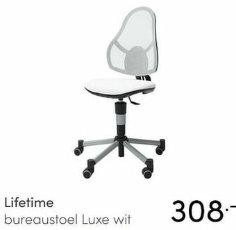 Baby & Tiener Lifetime bureaustoel luxe wit aanbieding