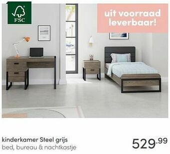 Baby & Tiener Kinderkamer steel grijs aanbieding
