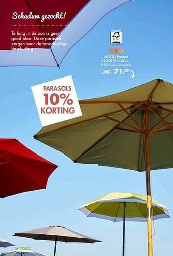 Casa Wood parasol aanbieding
