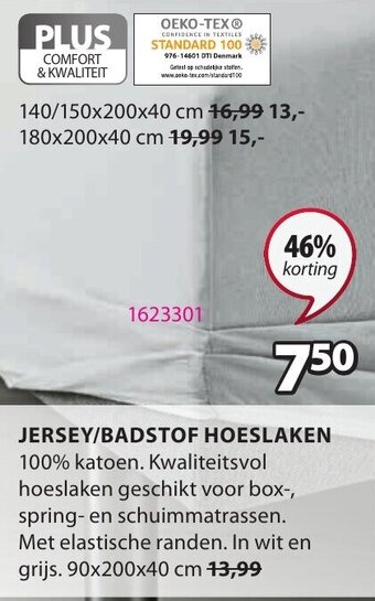 Jersey/Badstof Hoeslaken