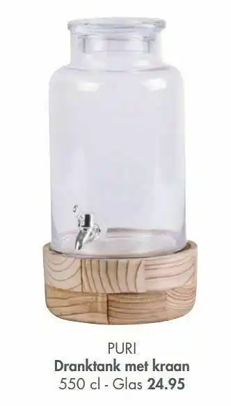 Casa Puri dranktank met kraan aanbieding
