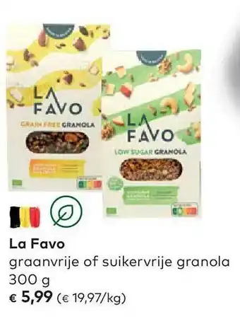 Bio Planet La Favo Graanvrije Of Suikervrije Granola aanbieding