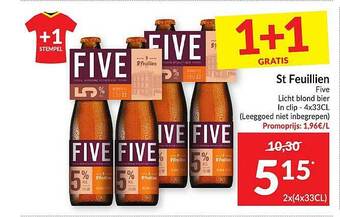 Intermarché St Feuillien Five Licht Blond Bier aanbieding