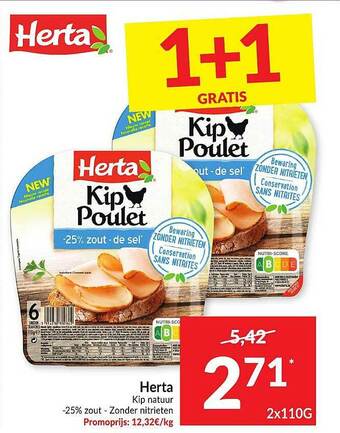 Intermarché Herta Kip Natuur aanbieding