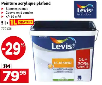 Levis Peinture Acrylique Plafond 5l + 1l Gratuit