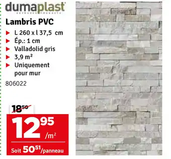 Dumaplast Lambris PVC L 260 x l 37.5 cm