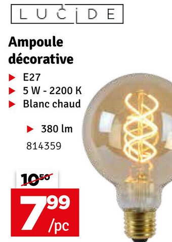 Mr Bricolage Lucide Ampoule Decorative E27 5W - 2200K 380 lm aanbieding