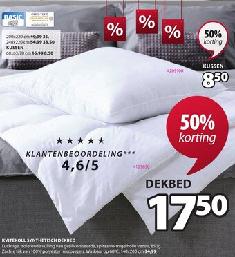 Kvitekoll Synthetisch Dekbed