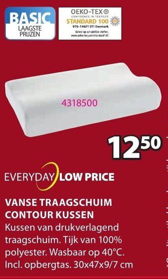 Jysk Vanse Traagschuim Contour Kussen aanbieding
