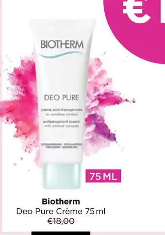 ICI PARIS XL Biotherm Deo Pure Creme 75 ml aanbieding