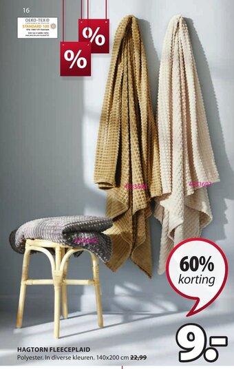 Jysk Hagtorn Fleeceplaid aanbieding