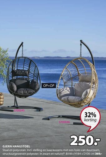 Jysk Gjern Hangstoel aanbieding