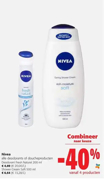 Colruyt Nivea alle deodorants of doucheproducten aanbieding