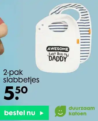 HEMA 2-pak Slabbetjes aanbieding