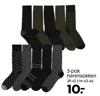 5-pak herensokken 39-42 t/m 43-46