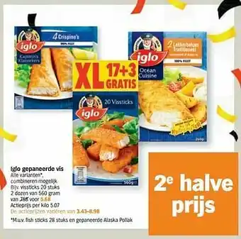 Albert Heijn Iglo gepaneerde vis vissticks aanbieding